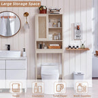 LEYAOYAO Rattan Bathroom Wall Storage Cabinet, Boho Medicine Cabinet