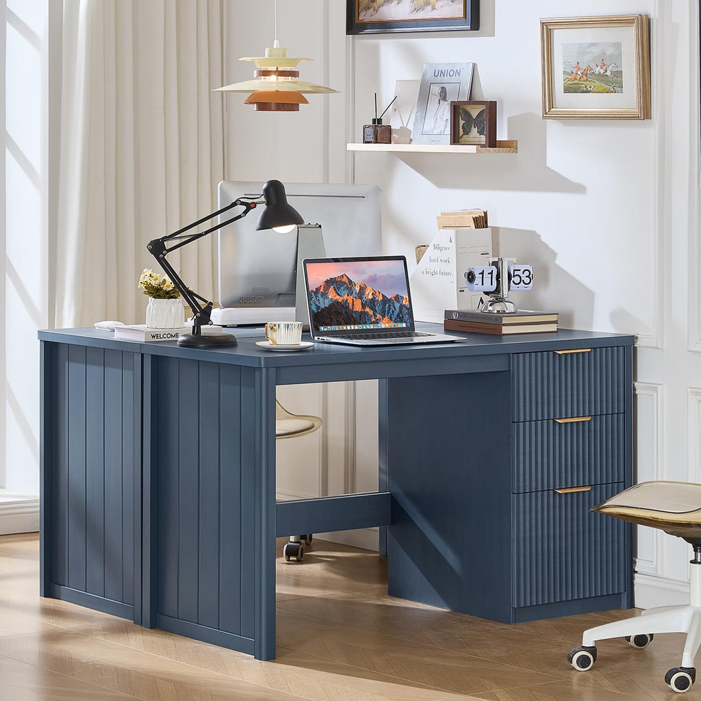 LEYAOYAO Office Desk 48" with 3 Drawers Storage File Cabinet