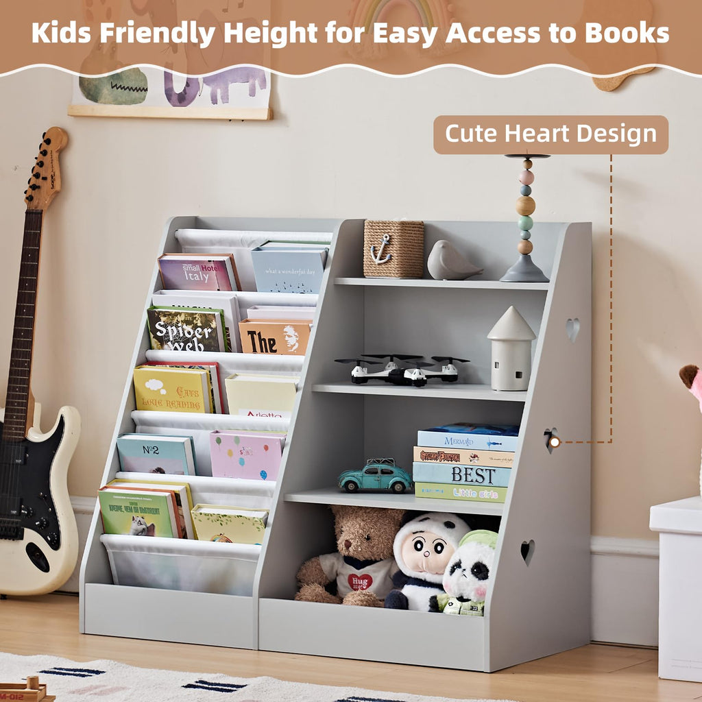 Lerliuo 4 Tier Kids Bookshelf, Book Shelf for Kids Rooms