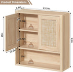 LEYAOYAO Rattan Bathroom Wall Storage Cabinet, Boho Medicine Cabinet