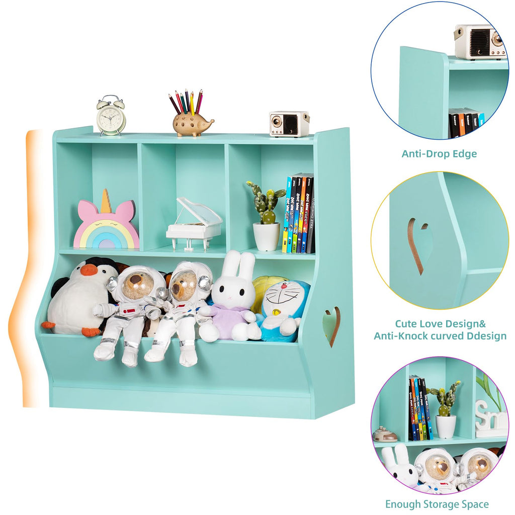 Lerliuo Kids Bookshelf and Toy Storage, 2 Tier Book Shelf for Kids Rooms