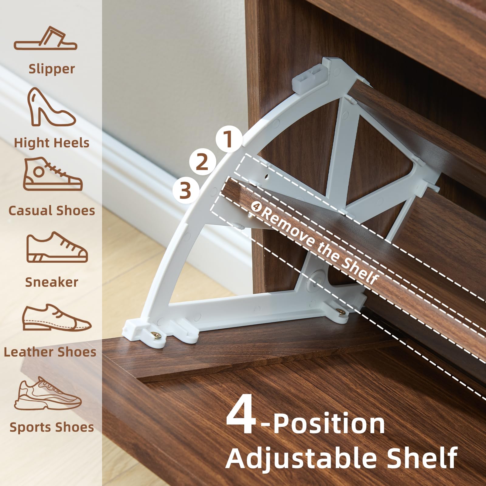 LEYAOYAO Shoe Cabinet Storage for Entryway with 2 Flip Drawers