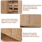 LEYAOYAO Modern Fluted Bathroom Wall Cabinet, Wall-Mounted Medicine Cabinet