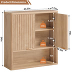 LEYAOYAO Modern Fluted Bathroom Wall Cabinet, Wall-Mounted Medicine Cabinet