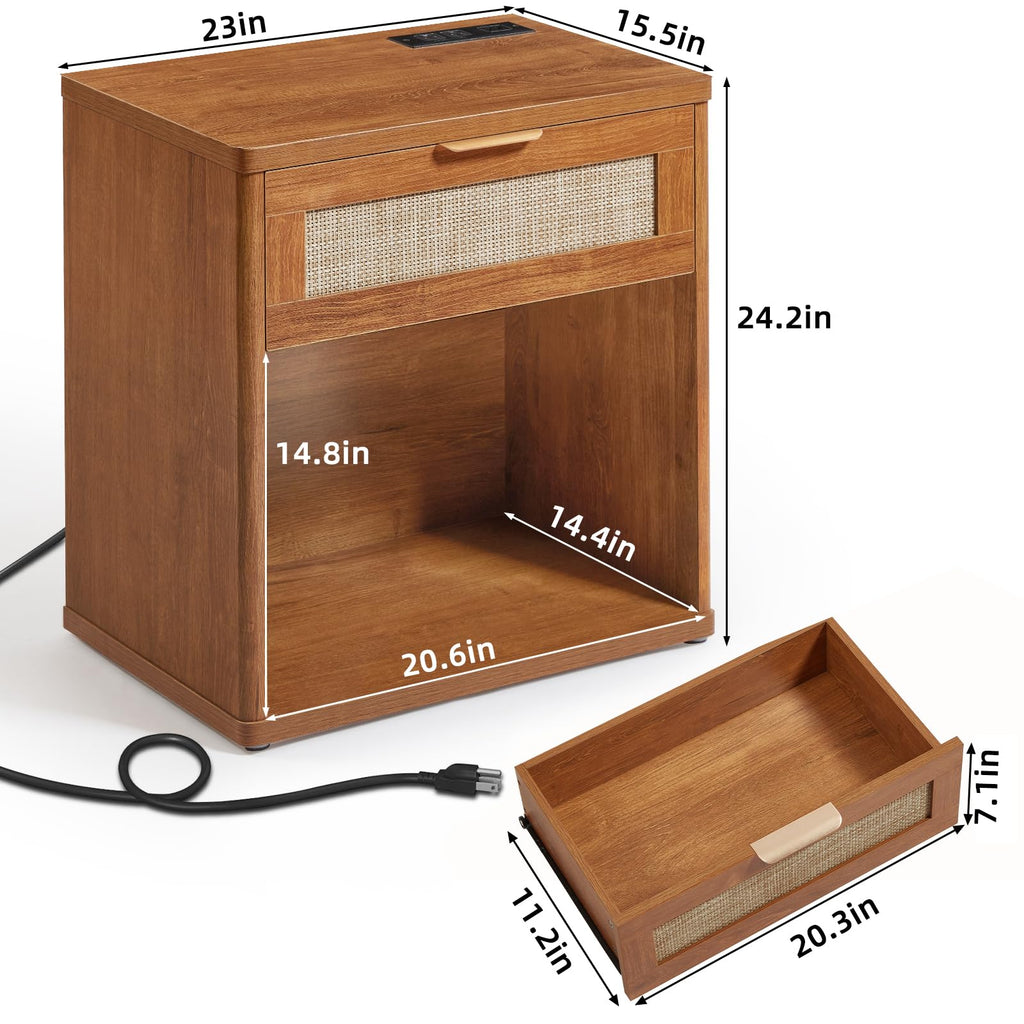 LEYAOYAO Rattan Dresser for Bedroom, 41" Tall Chest of Drawers