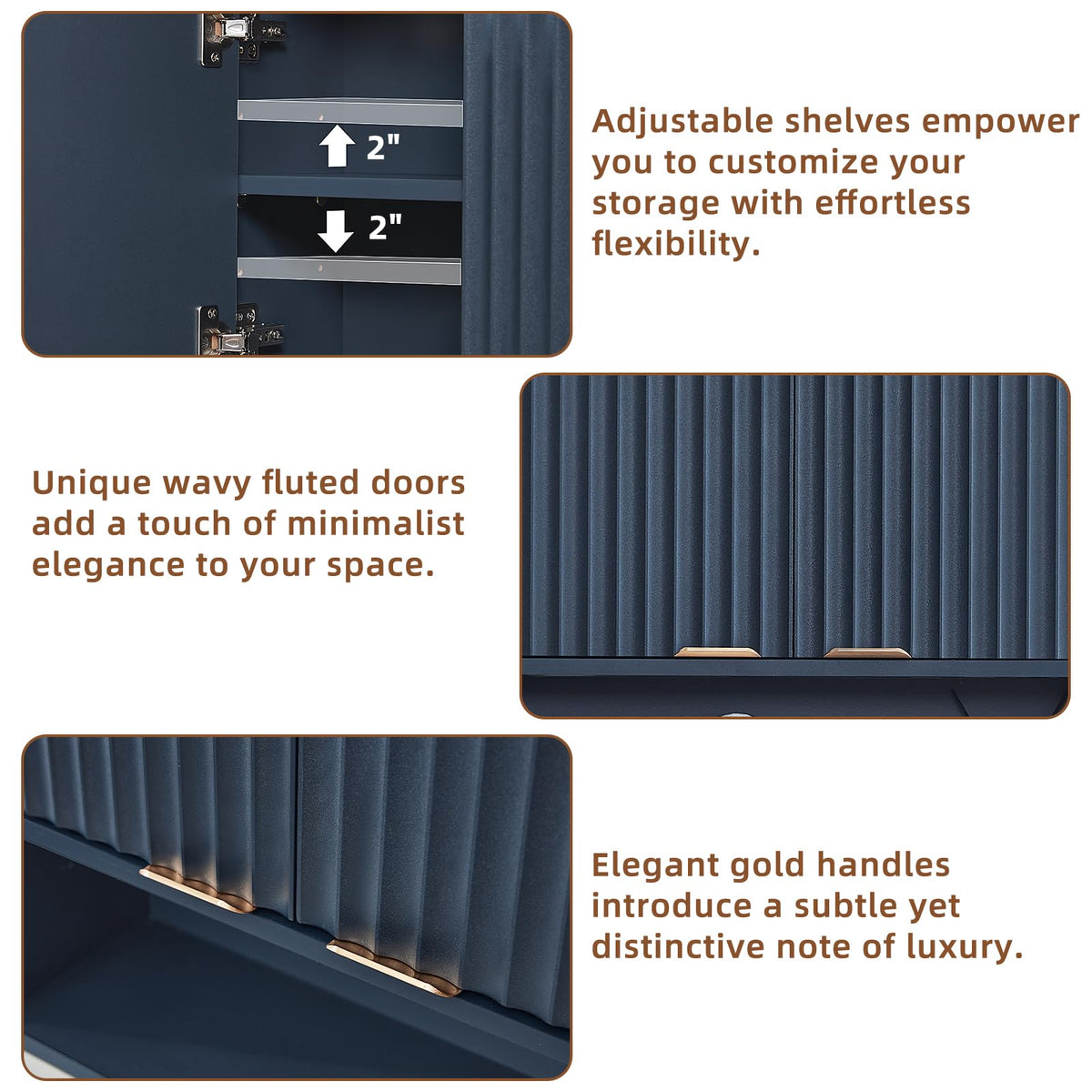 LEYAOYAO 68" Modern Fluted Over The Toilet Storage Cabinet, a Sliding Door