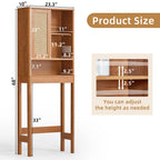 LEYAOYAO Rattan Bathroom Wall Storage Cabinet, Boho Medicine Cabinet