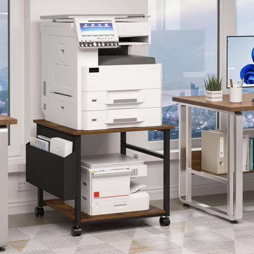 Lerliuo White Large Printer Stand with Storage