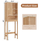LEYAOYAO Modern Fluted Bathroom Wall Cabinet, Wall-Mounted Medicine Cabinet