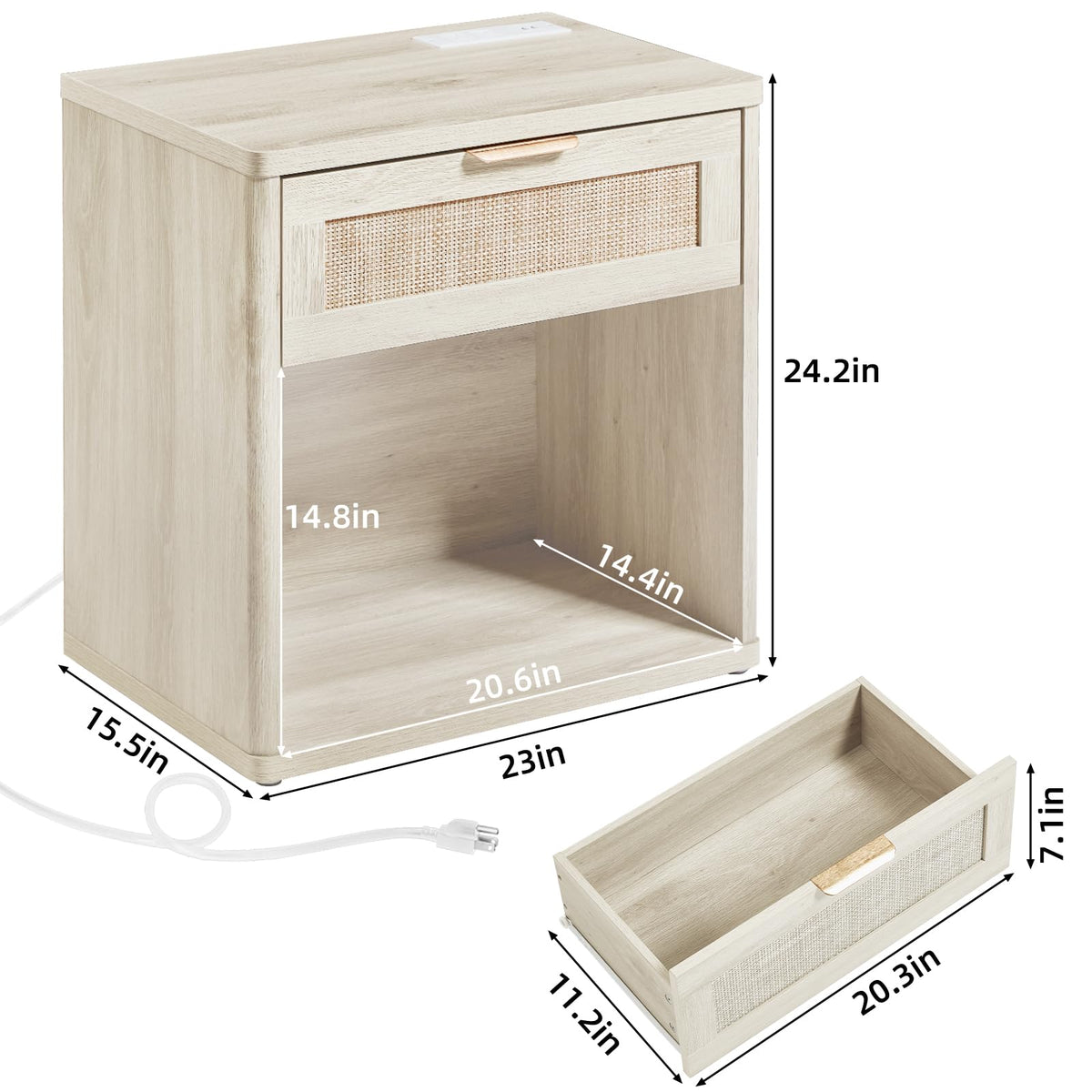 LEYAOYAO Rattan Dresser for Bedroom, 41" Tall Chest of Drawers