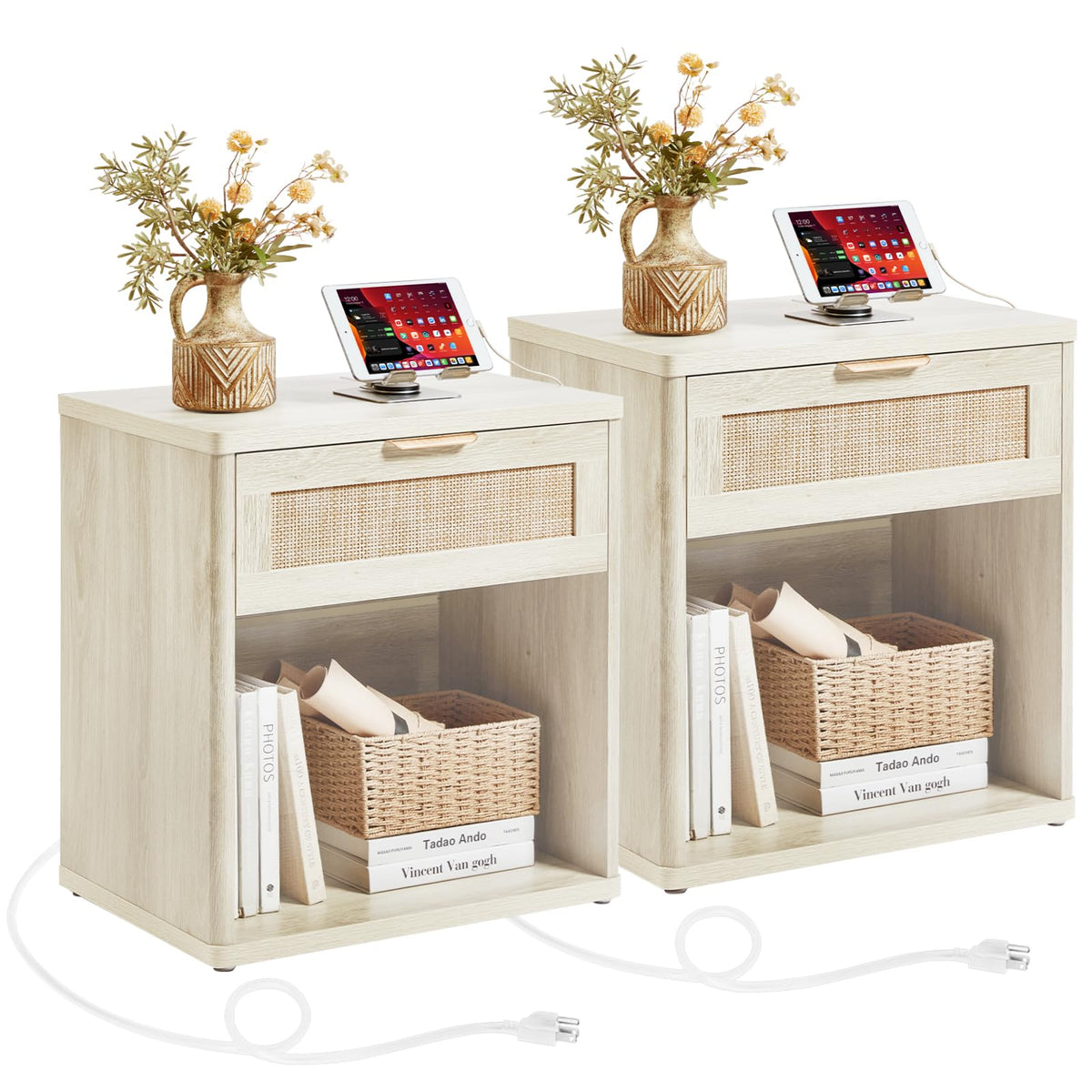 LEYAOYAO Rattan Dresser for Bedroom, 41" Tall Chest of Drawers