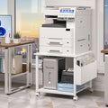 Lerliuo White Large Printer Stand with Storage