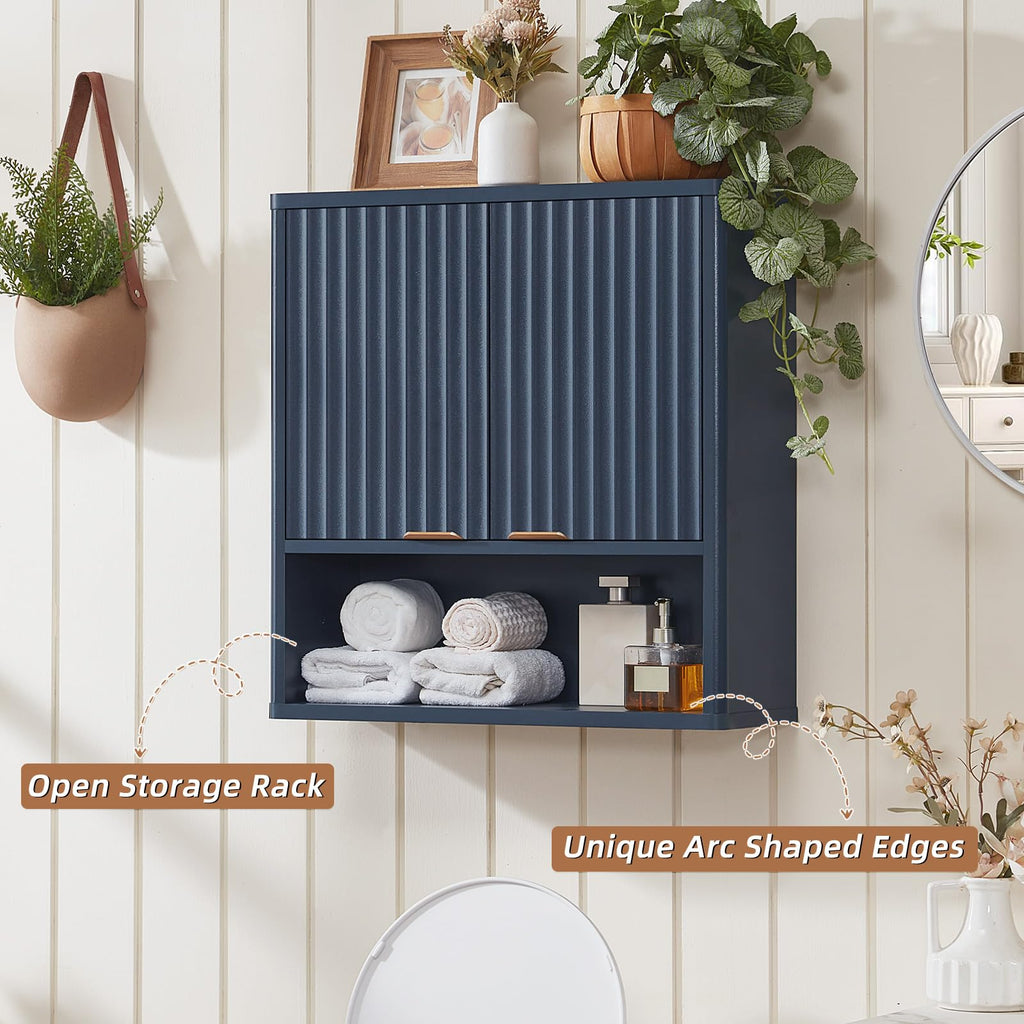LEYAOYAO 68" Modern Fluted Over The Toilet Storage Cabinet, a Sliding Door