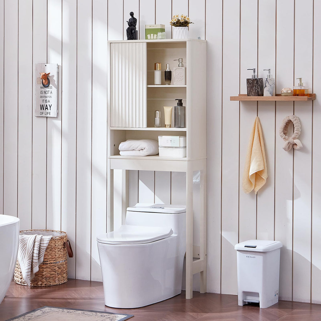 LEYAOYAO Modern Fluted Bathroom Wall Cabinet, Wall-Mounted Medicine Cabinet