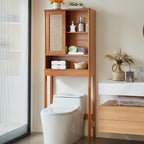 LEYAOYAO Rattan Bathroom Wall Storage Cabinet, Boho Medicine Cabinet