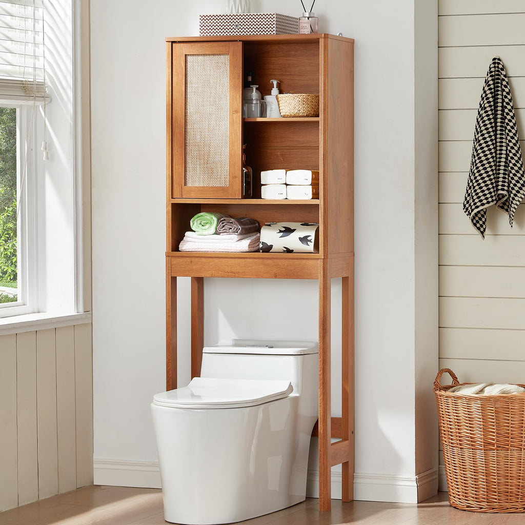 LEYAOYAO Rattan Bathroom Wall Storage Cabinet, Boho Medicine Cabinet