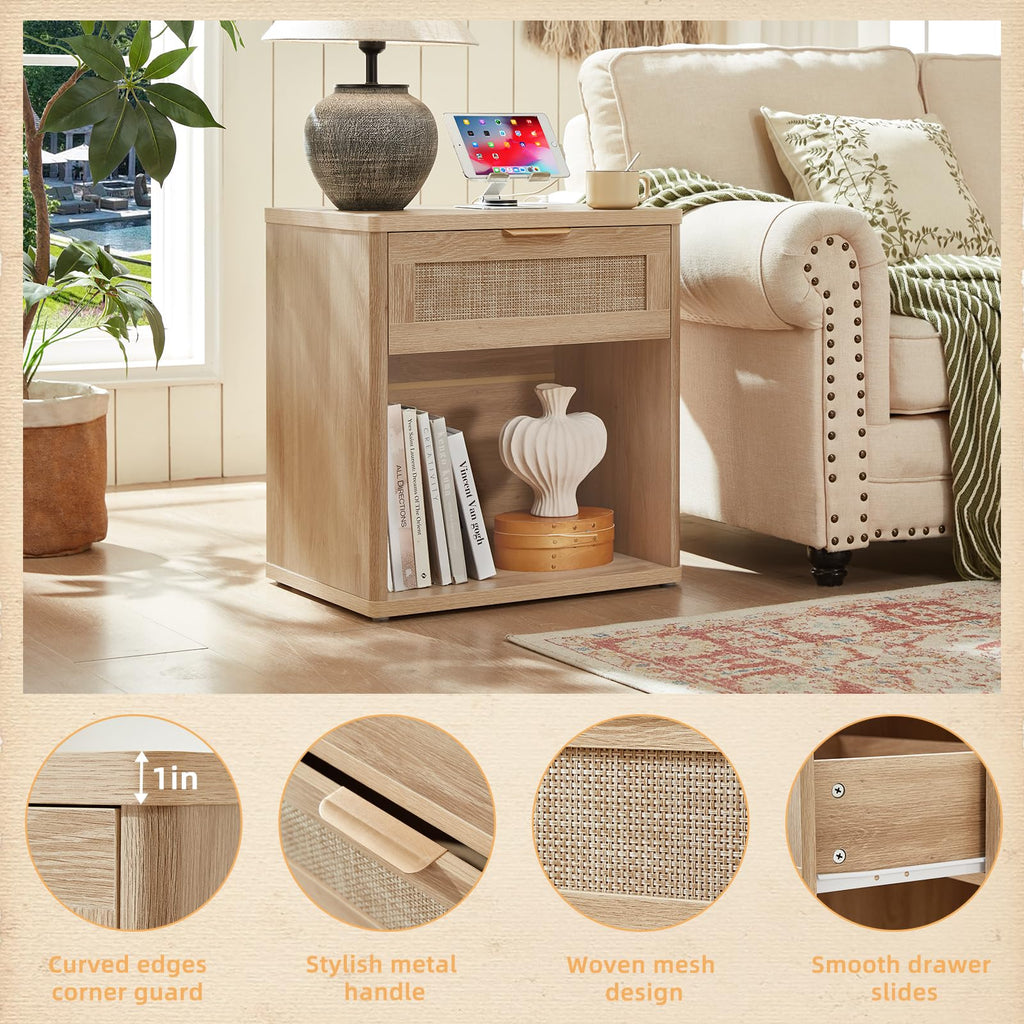 LEYAOYAO Rattan Dresser for Bedroom, 41" Tall Chest of Drawers
