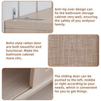 LEYAOYAO Rattan Bathroom Wall Storage Cabinet, Boho Medicine Cabinet