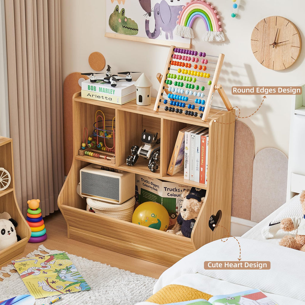 Lerliuo Kids Bookshelf and Toy Storage, 2 Tier Book Shelf for Kids Rooms