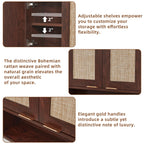 LEYAOYAO Rattan Bathroom Wall Storage Cabinet, Boho Medicine Cabinet