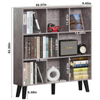 LEYAOYAO Cube Bookshelf, Mid-Century Modern Book Shelf with Legs, Brown