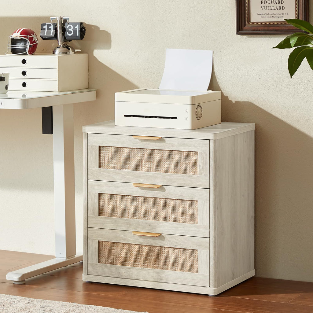 LEYAOYAO Rattan Dresser and Nightstand Sets 3 Piece, Natural