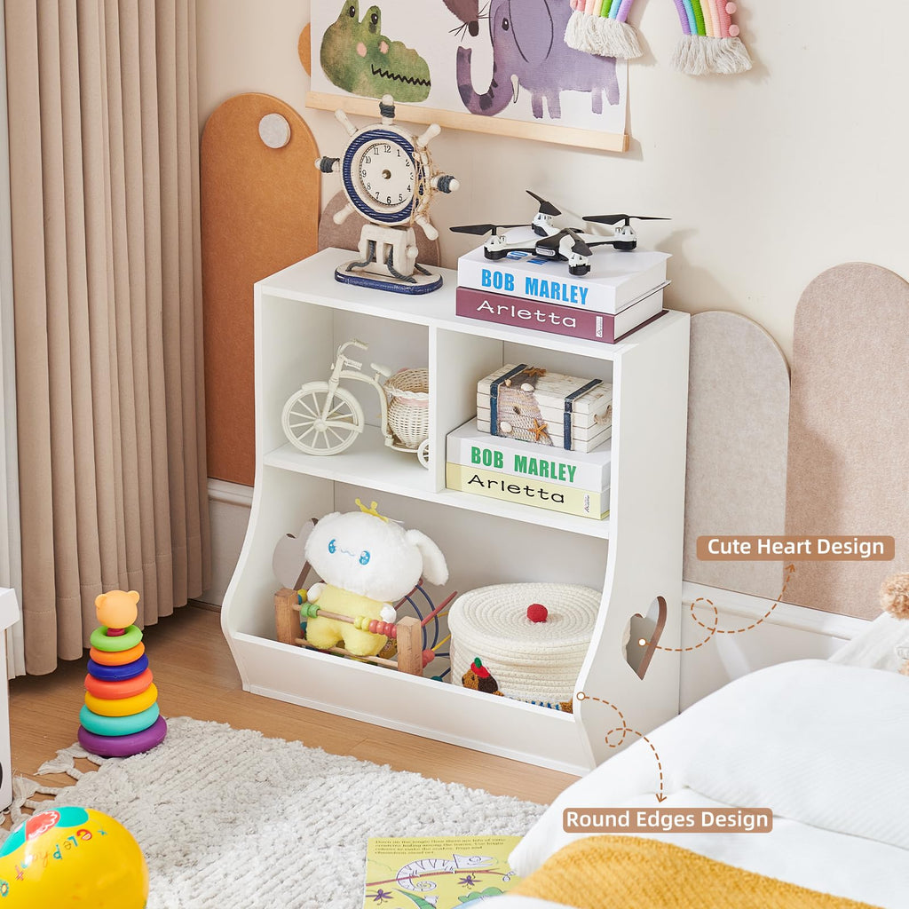 Lerliuo Kids Bookshelf and Toy Storage, 2 Tier Book Shelf for Kids Rooms