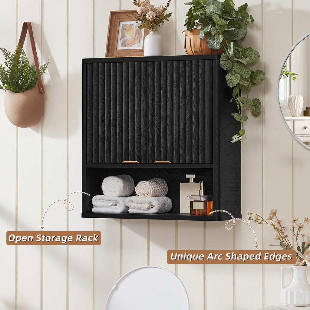LEYAOYAO 68" Modern Fluted Over The Toilet Storage Cabinet, a Sliding Door
