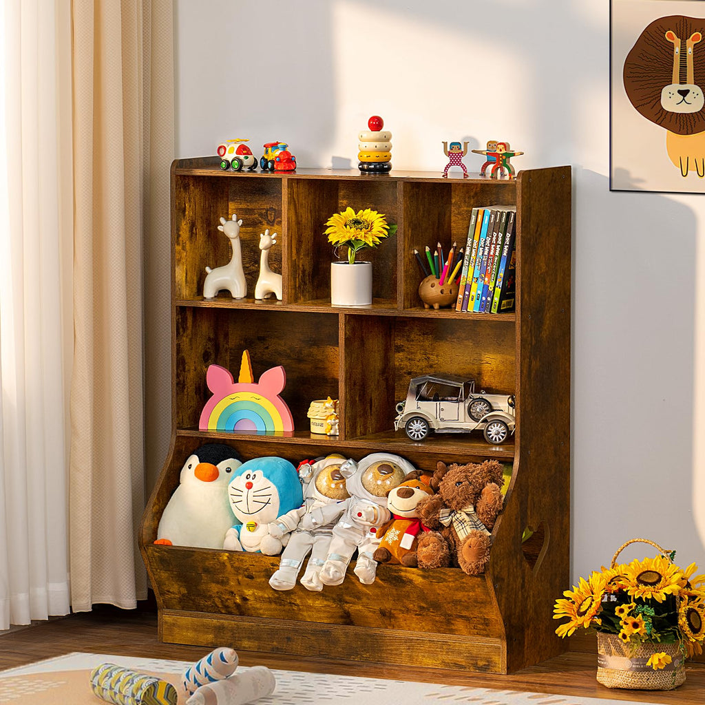 Lerliuo Kids Bookshelf and Toy Storage, 2 Tier Book Shelf for Kids Rooms