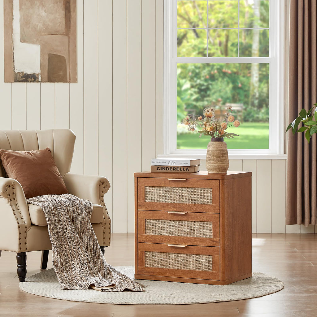 LEYAOYAO Rattan Dresser for Bedroom, 41" Tall Chest of Drawers