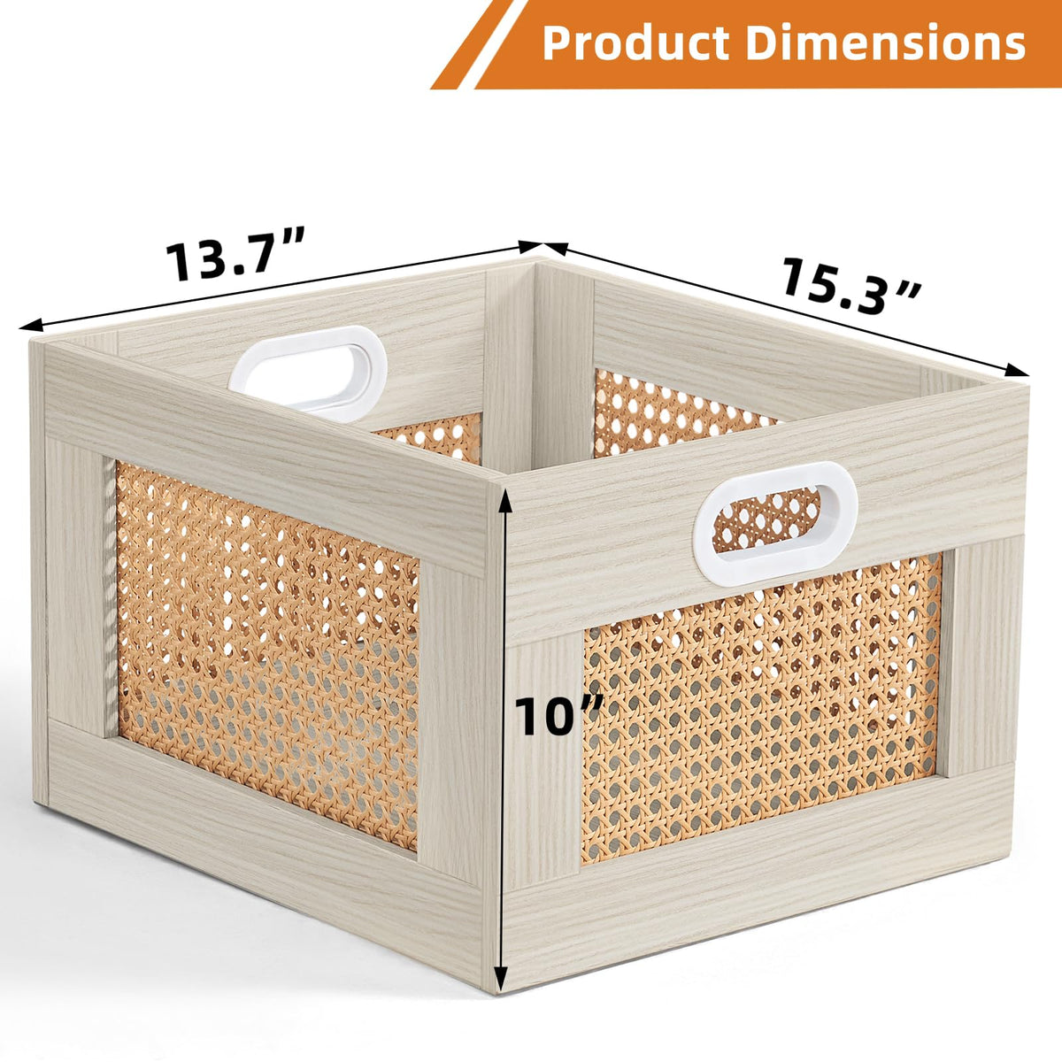 LEYAOYAO Vinyl Record Storage, Rattan Record Crate for Vinyl Albums Holder