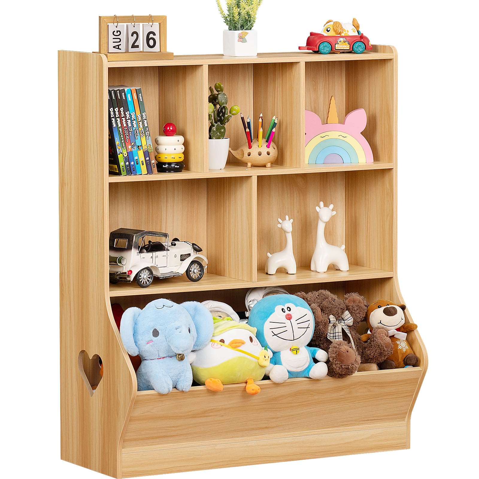 Lerliuo Kids Bookshelf and Toy Storage, 2 Tier Book Shelf for Kids Rooms