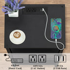 Lerliuo Nightstand Set 2 with Charger, 3 Tier Storage End Table