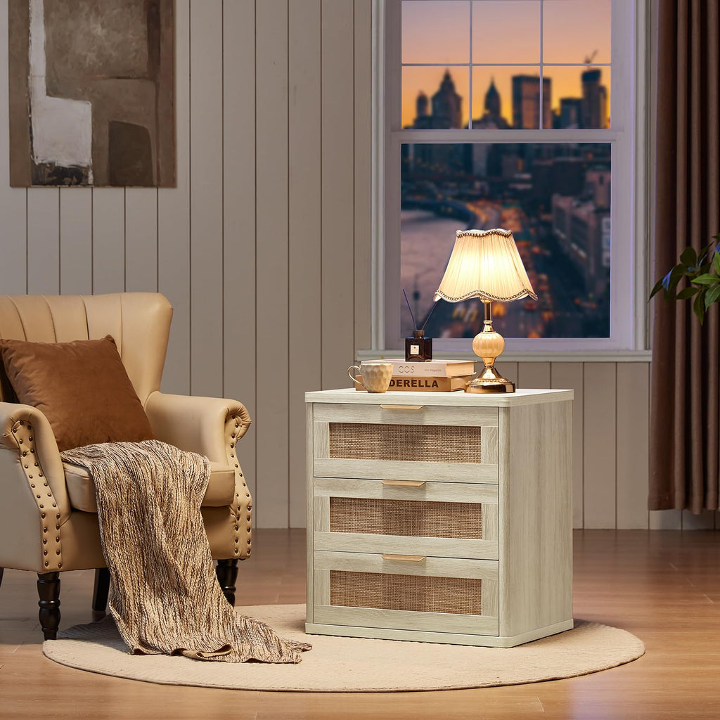 LEYAOYAO Rattan Dresser for Bedroom, 41" Tall Chest of Drawers