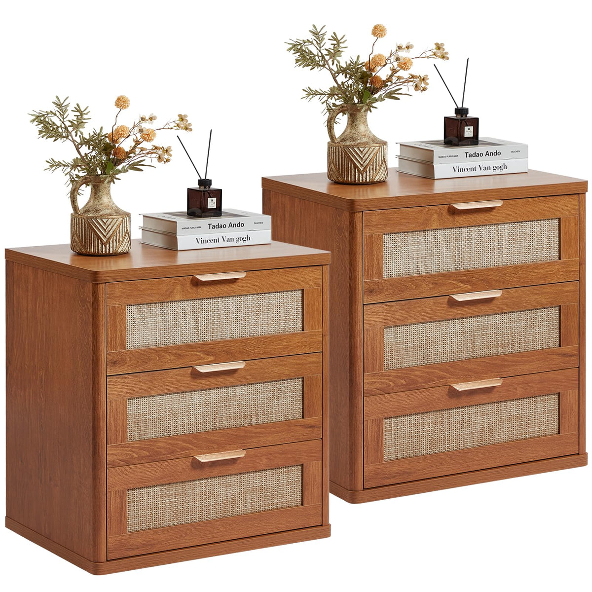 LEYAOYAO Rattan Dresser for Bedroom, 41" Tall Chest of Drawers
