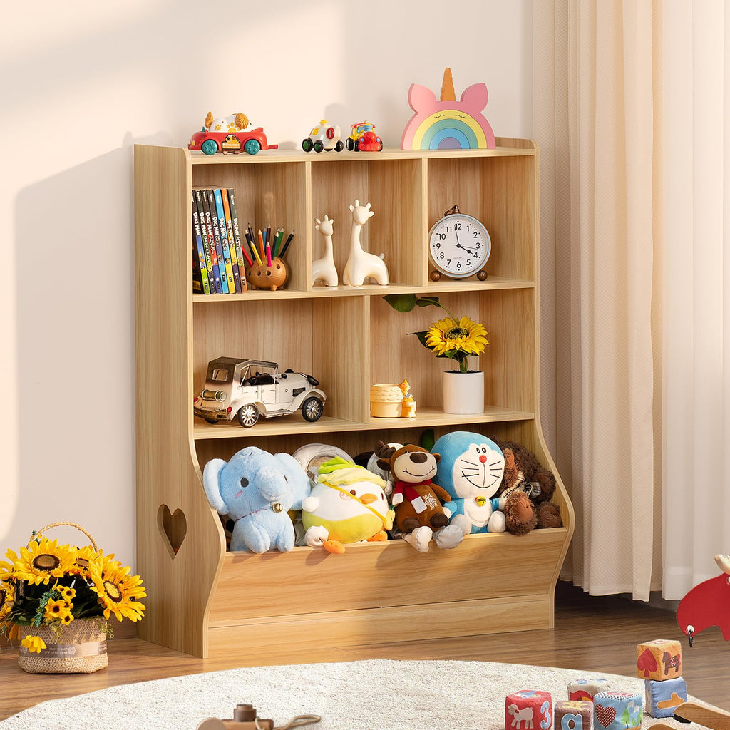 Lerliuo Kids Bookshelf and Toy Storage, 2 Tier Book Shelf for Kids Rooms