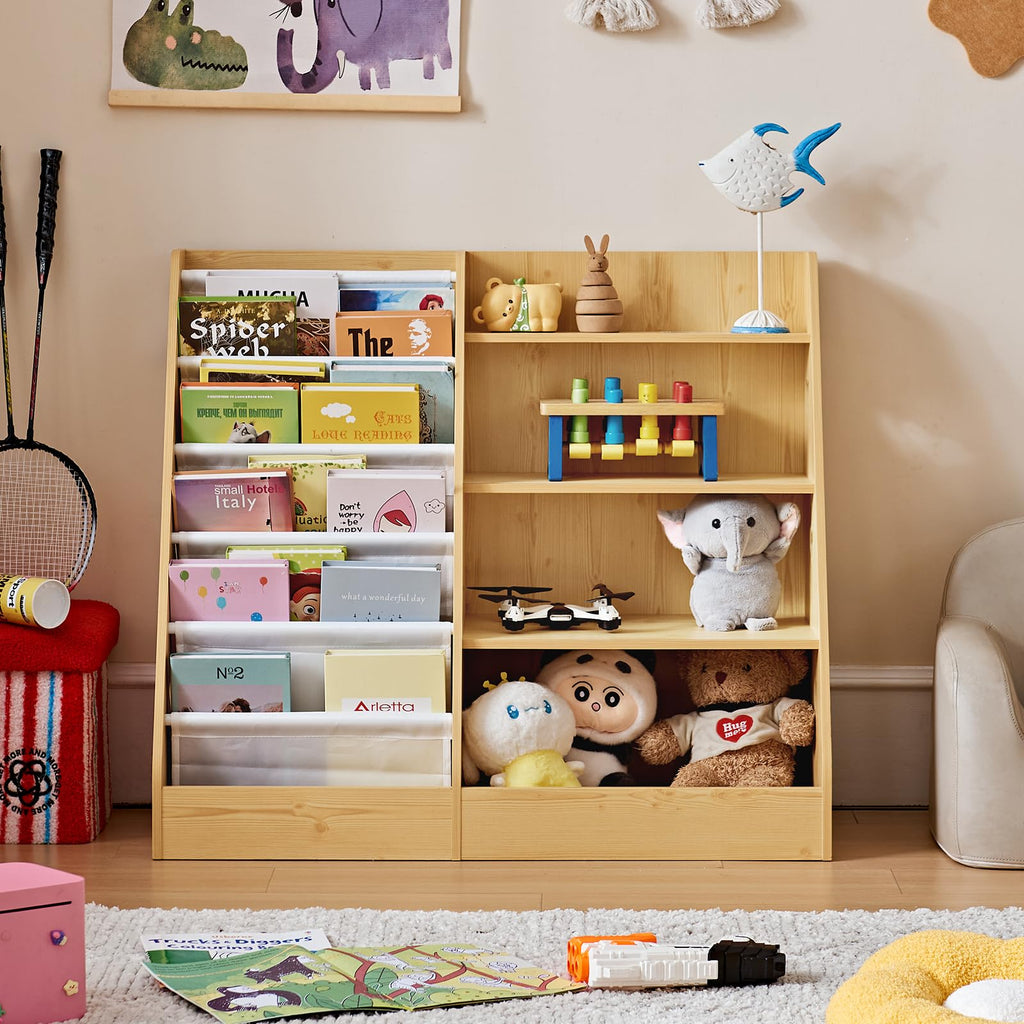 Lerliuo 4 Tier Kids Bookshelf, Book Shelf for Kids Rooms