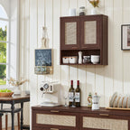 LEYAOYAO Rattan Bathroom Wall Storage Cabinet, Boho Medicine Cabinet