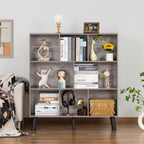 LEYAOYAO Cube Bookshelf, Mid-Century Modern Book Shelf with Legs, Brown