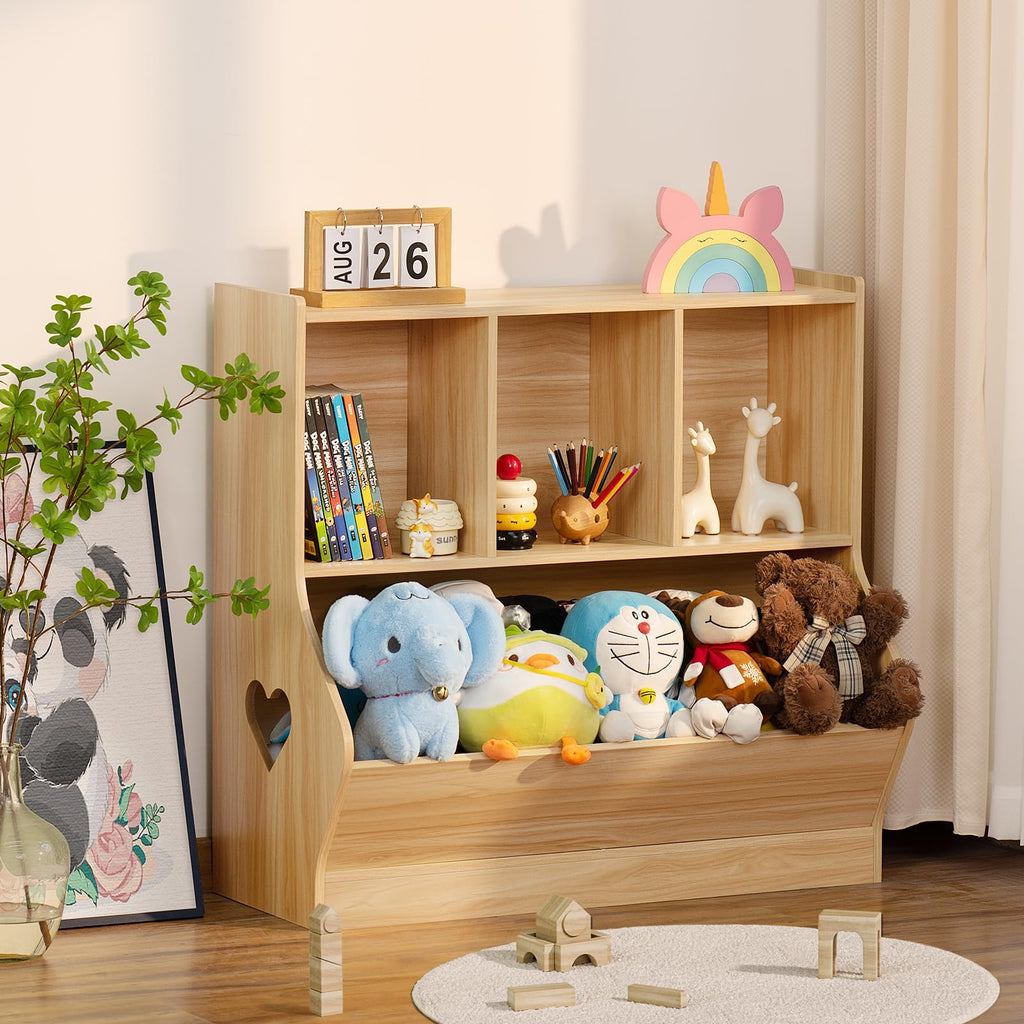 Lerliuo Kids Bookshelf and Toy Storage, 2 Tier Book Shelf for Kids Rooms