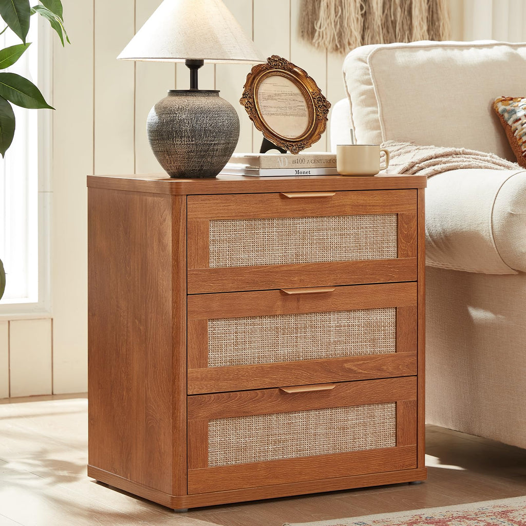 LEYAOYAO Rattan Dresser for Bedroom, 41" Tall Chest of Drawers