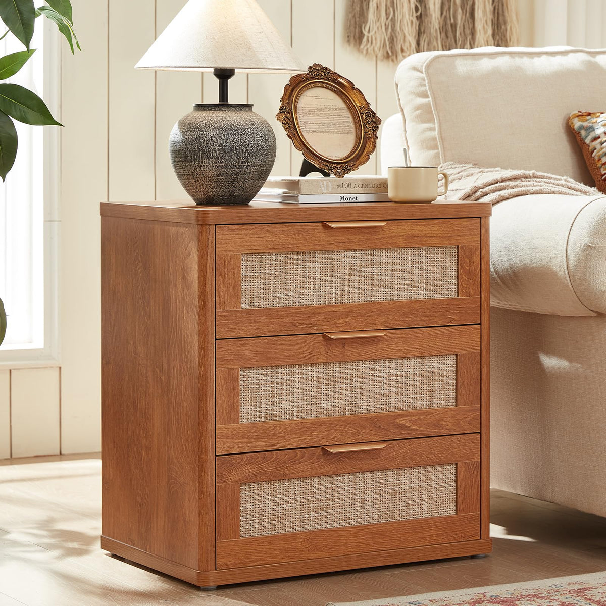 LEYAOYAO Rattan Dresser for Bedroom, 41" Tall Chest of Drawers