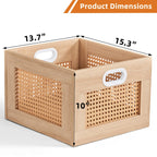 LEYAOYAO Vinyl Record Storage, Rattan Record Crate for Vinyl Albums Holder