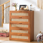 LEYAOYAO Rattan Dresser for Bedroom, 41" Tall Chest of Drawers