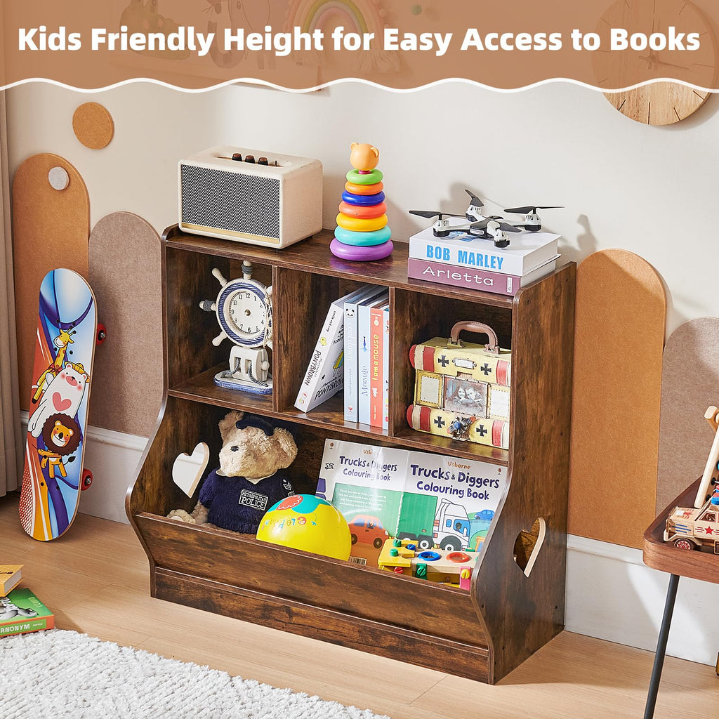 Lerliuo Kids Bookshelf and Toy Storage, 2 Tier Book Shelf for Kids Rooms