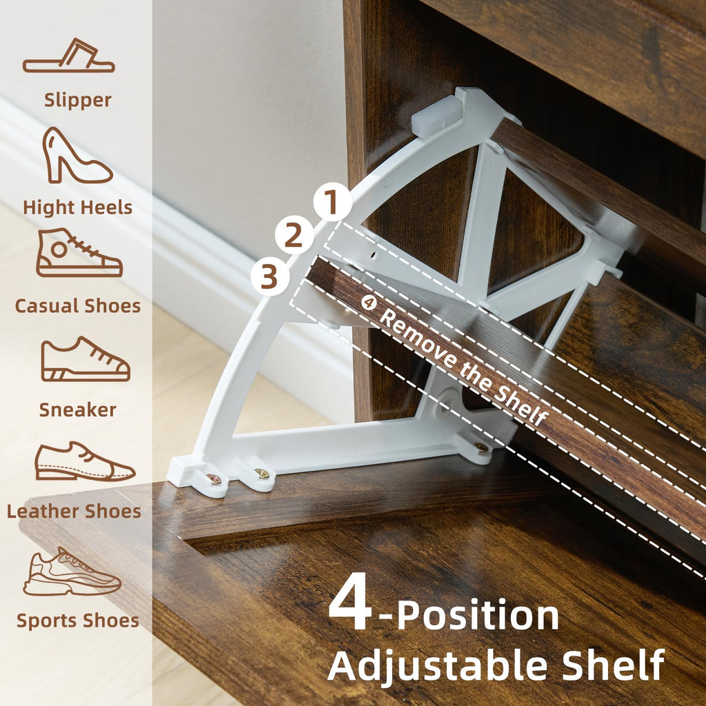 LEYAOYAO Shoe Cabinet Storage for Entryway with 2 Flip Drawers