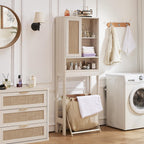 LEYAOYAO Rattan Bathroom Wall Storage Cabinet, Boho Medicine Cabinet