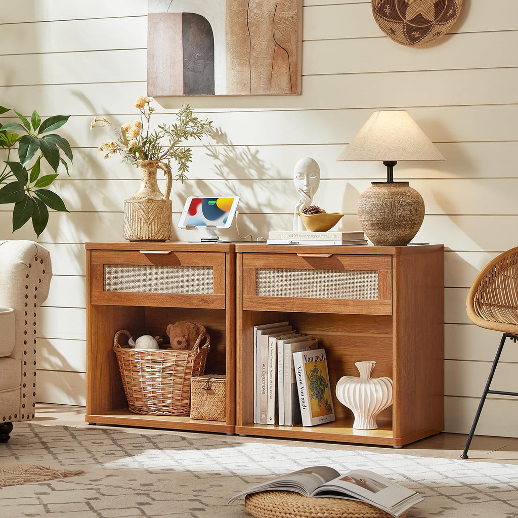 LEYAOYAO Rattan Dresser for Bedroom, 41" Tall Chest of Drawers
