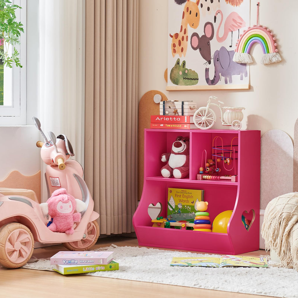 Lerliuo Kids Bookshelf and Toy Storage, 2 Tier Book Shelf for Kids Rooms