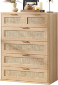 LEYAOYAO Rattan Dresser for Bedroom, 41" Tall Chest of Drawers